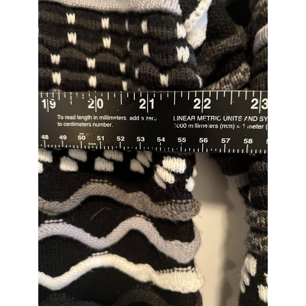 Womens Black Gray Jacquard Open Front Cardigan Size L Boho Aztec - Picture 11 of 11